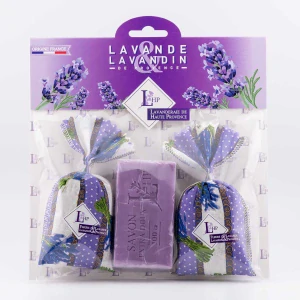 Dárkové balení levandulového mýdla a dvou levandulových pytlíčků z Provence