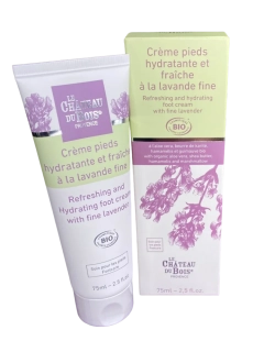 Osvěžující levandulový krém pro krásná chodidla a jemné paty 75 ml Le Château du Bois  - certifikovaný Bio Cosmos